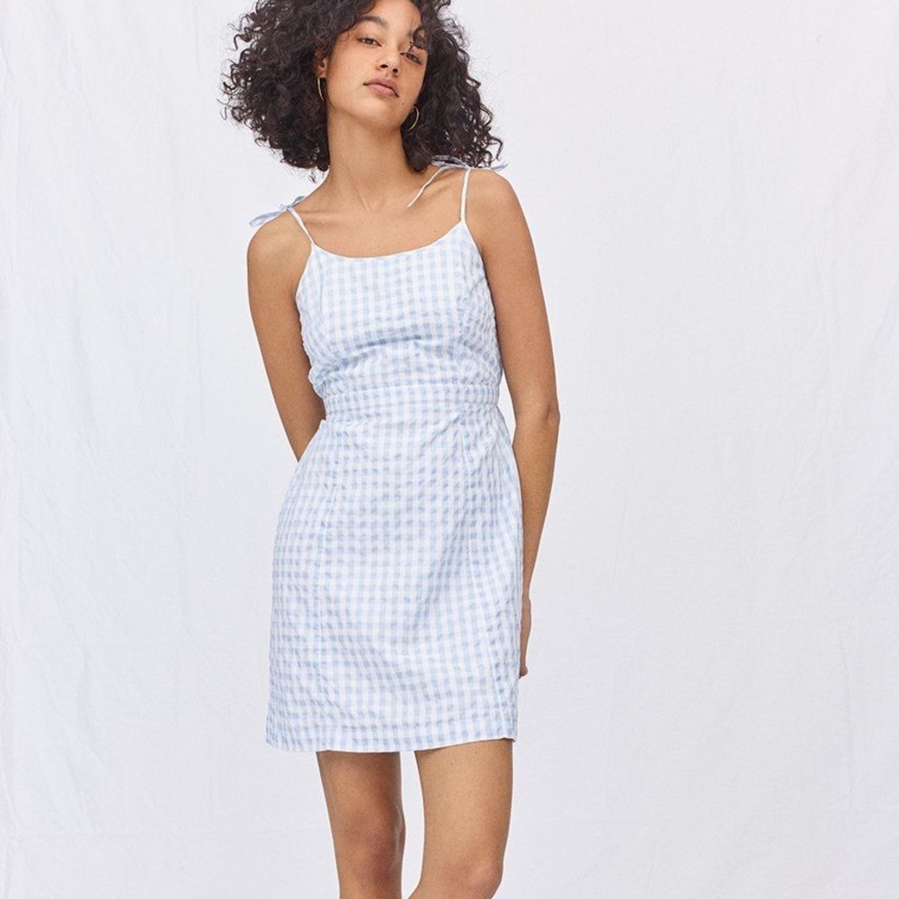 Madewell Gingham Tie-Strap Dress Size 6